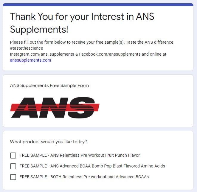Absolutely Free Supplements Samples By Mail