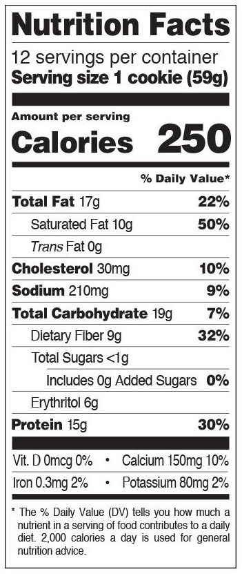 Quest Cookies Nutrition