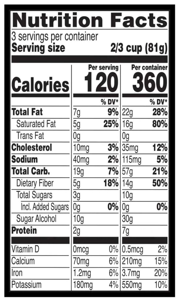 Breyers Smart Carb Nutrition