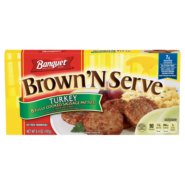 Banquet Brown 'N Serve Fully Cooked Turkey Sausage