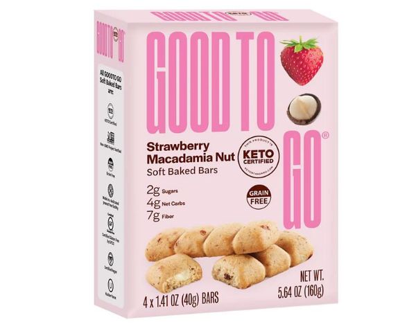 Good to Go Strawberry Macadamia Nut Soft Baked Keto Snack Bars