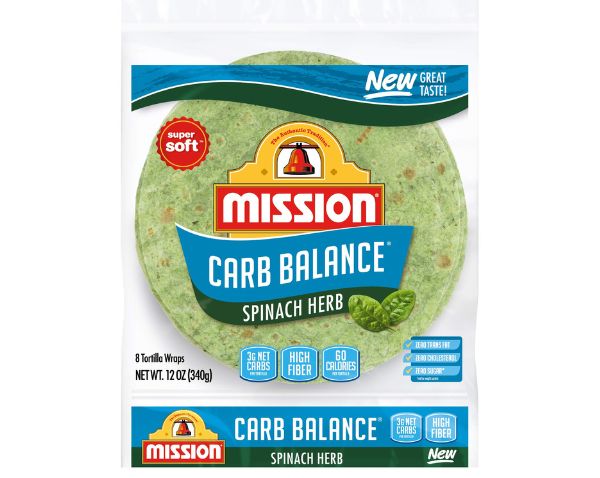 Mission Carb Balance Low Carb Spinach Herb Tortilla Wraps