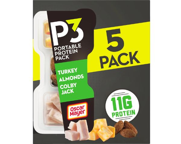 P3 Portable Protein Snack Pack with Turkey Almonds & Colby Jack Cheese