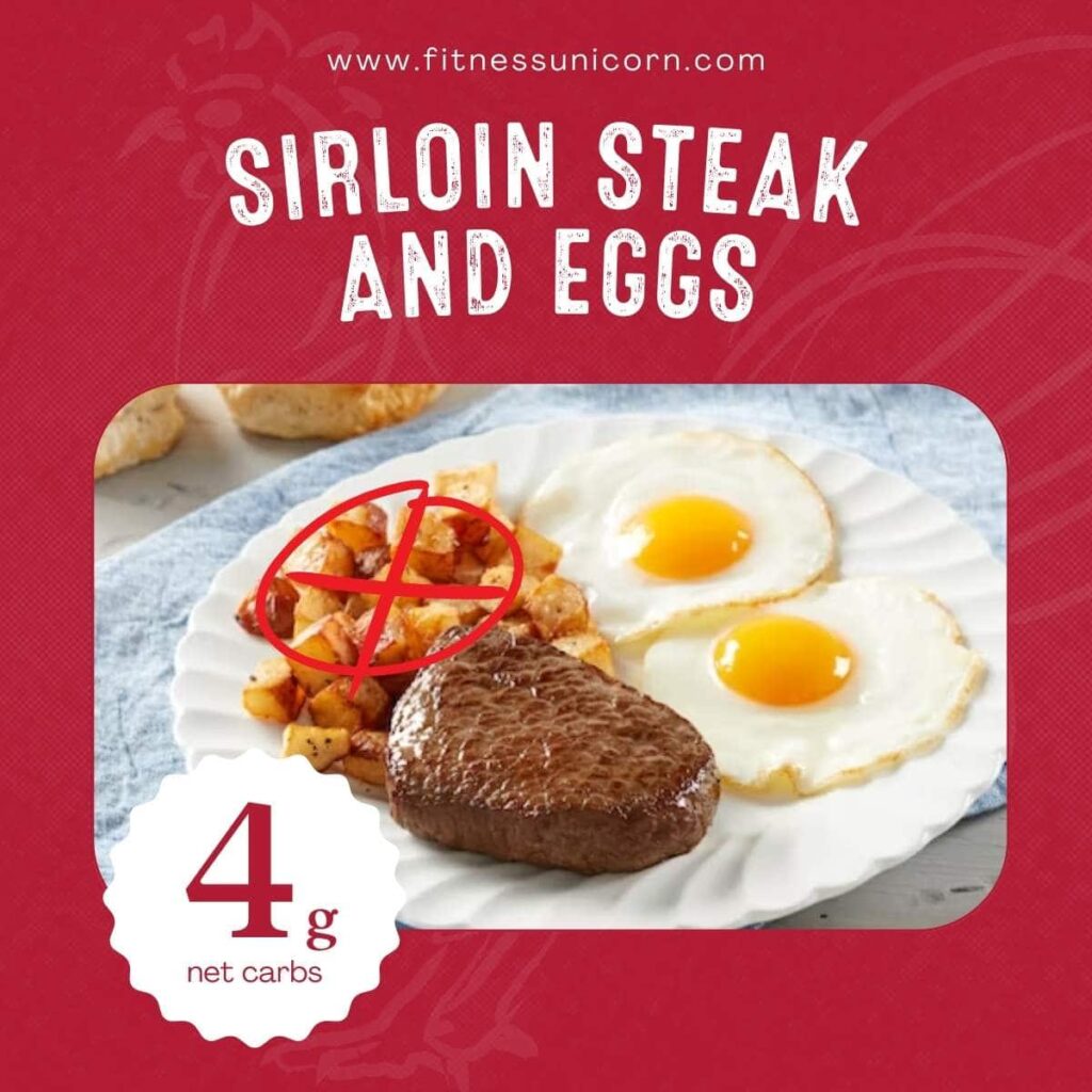 Sirloin steak and eggs