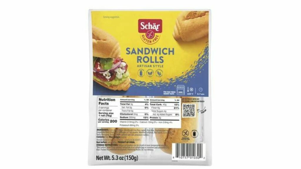 Schar Gluten Free Sandwich Rolls, Artisan Bread Roll