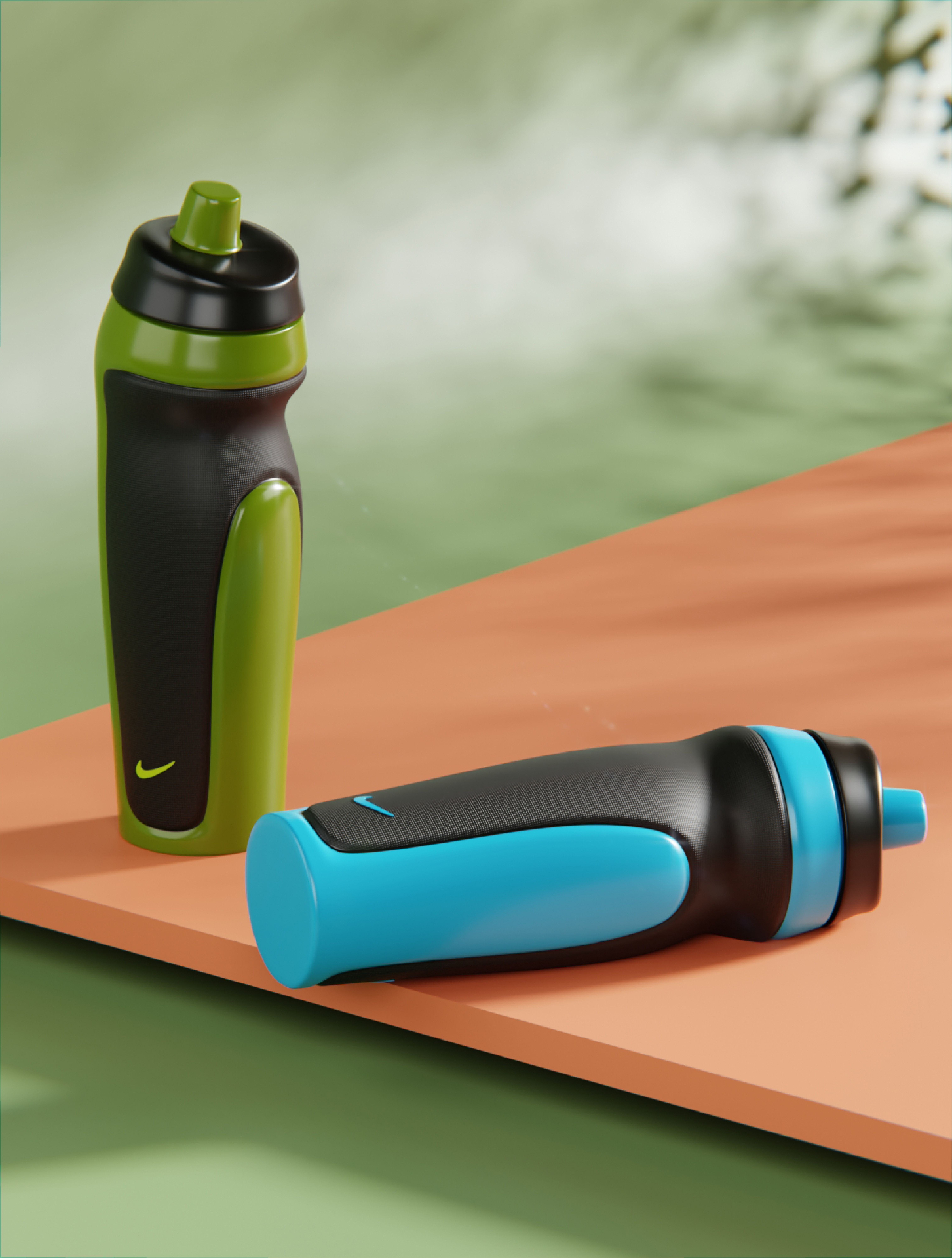 Colorful sports drink bottles known for high sugar and acid content